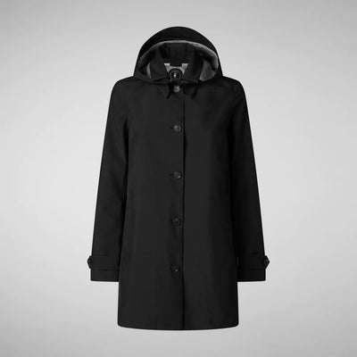 April Hooded Raincoat in Black