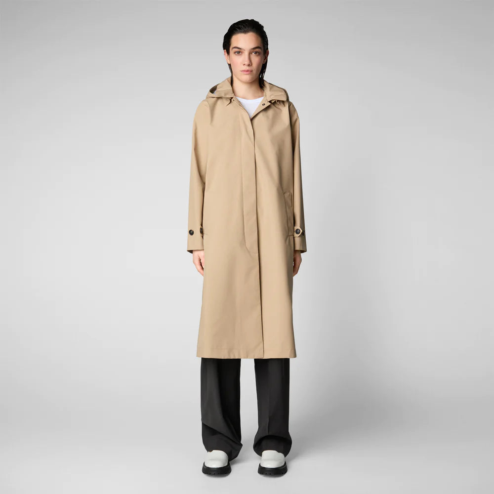 Asia Water Resistant Trench Coat in Stardust Beige