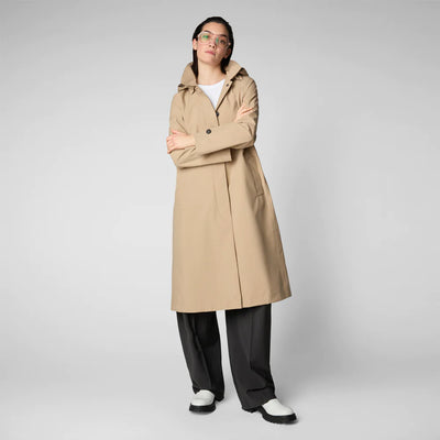 Asia Water Resistant Trench Coat in Stardust Beige