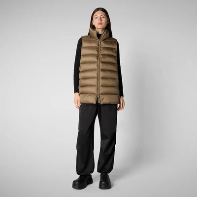 Quilted Gilet Coral Vest in Husk Green