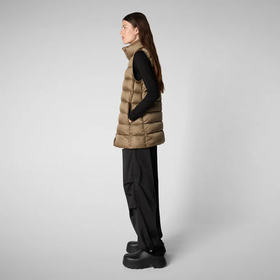 Quilted Gilet Coral Vest in Husk Green