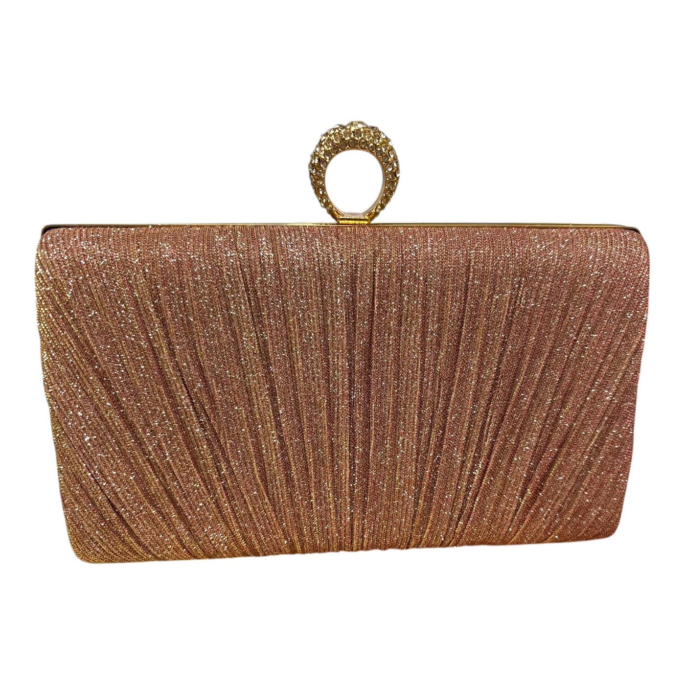 Pink Pleated Ring Clutch