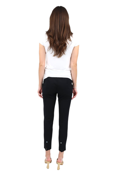 Back Slit Ankle Pant in Black (Seashell)