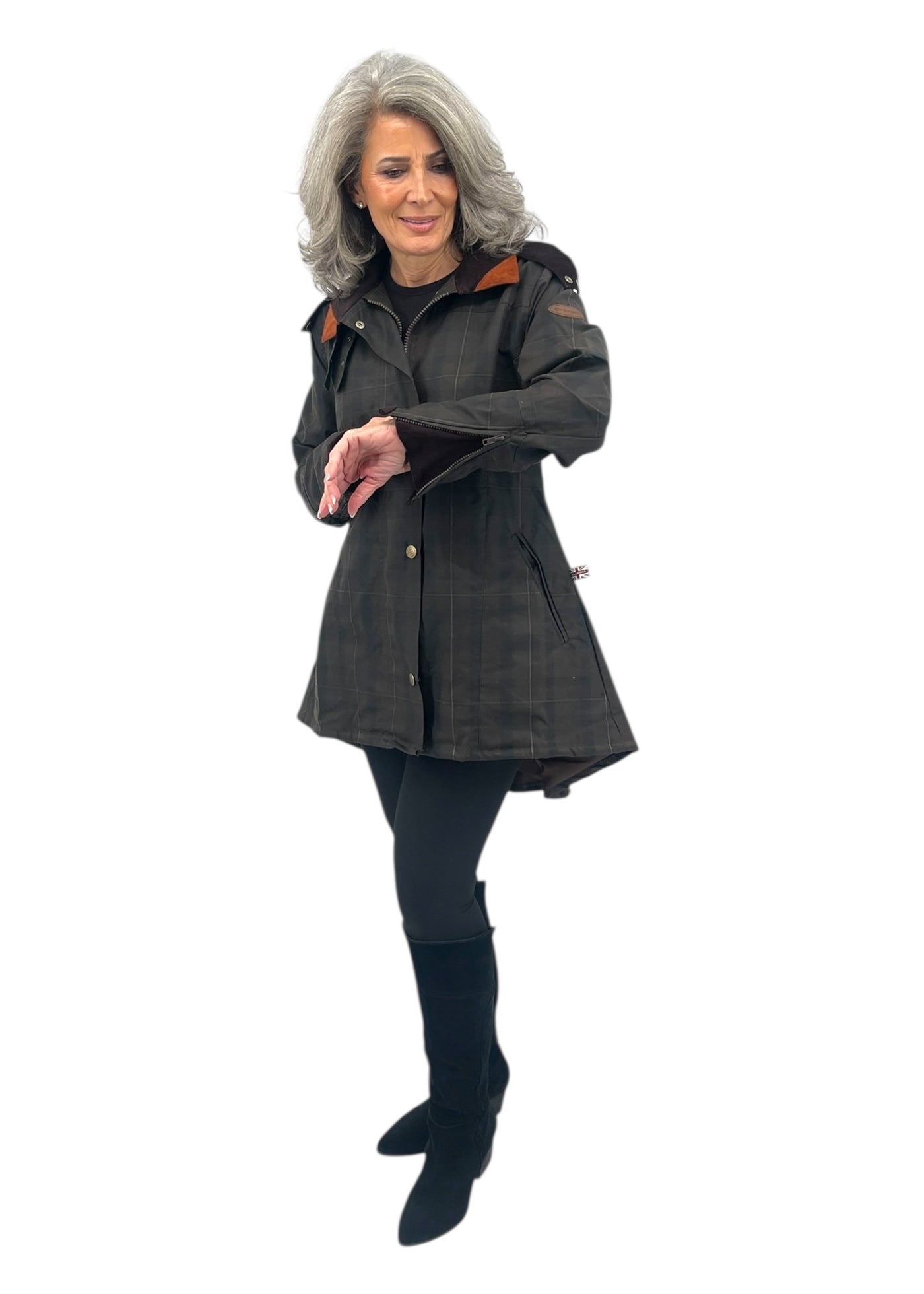 Louise Wax Raincoat in Deluxe Check