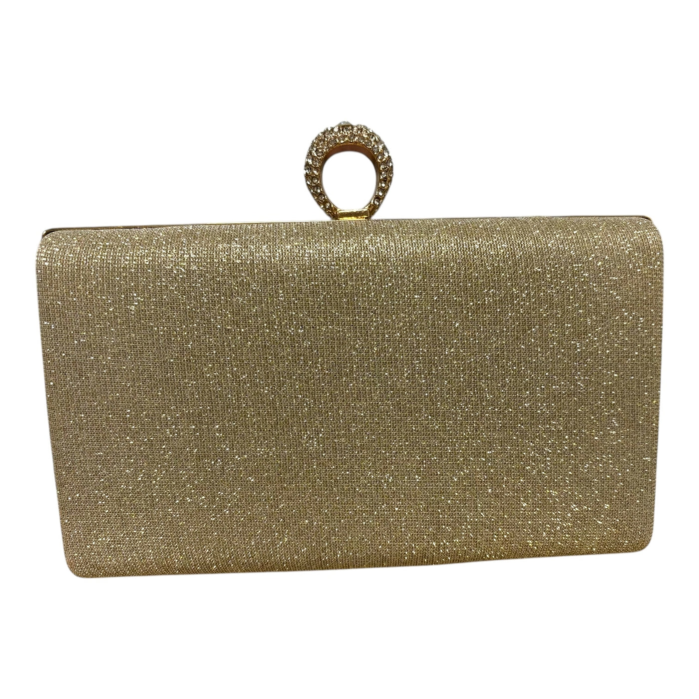 Gold Pleated Ring Clutch