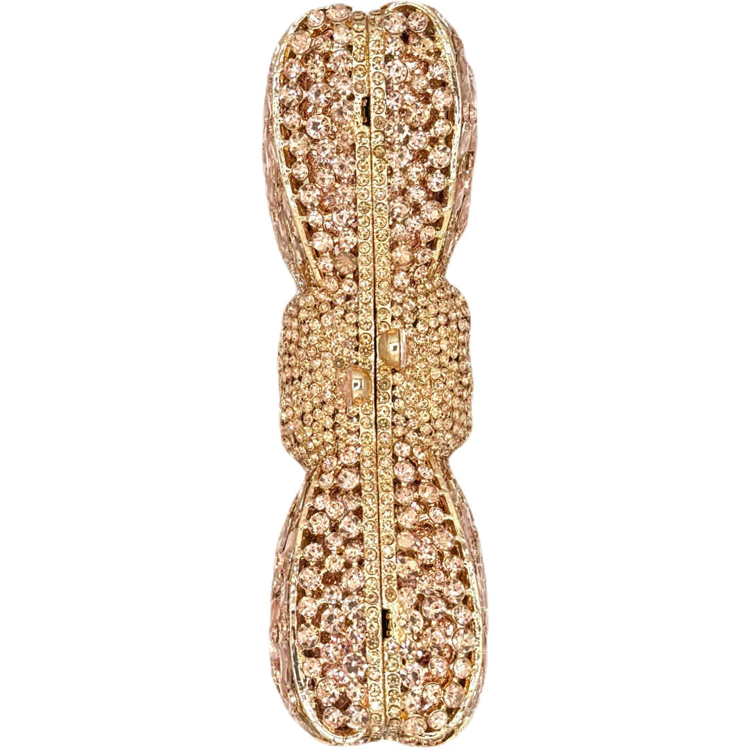 Beaded Bow Clutch in Blush