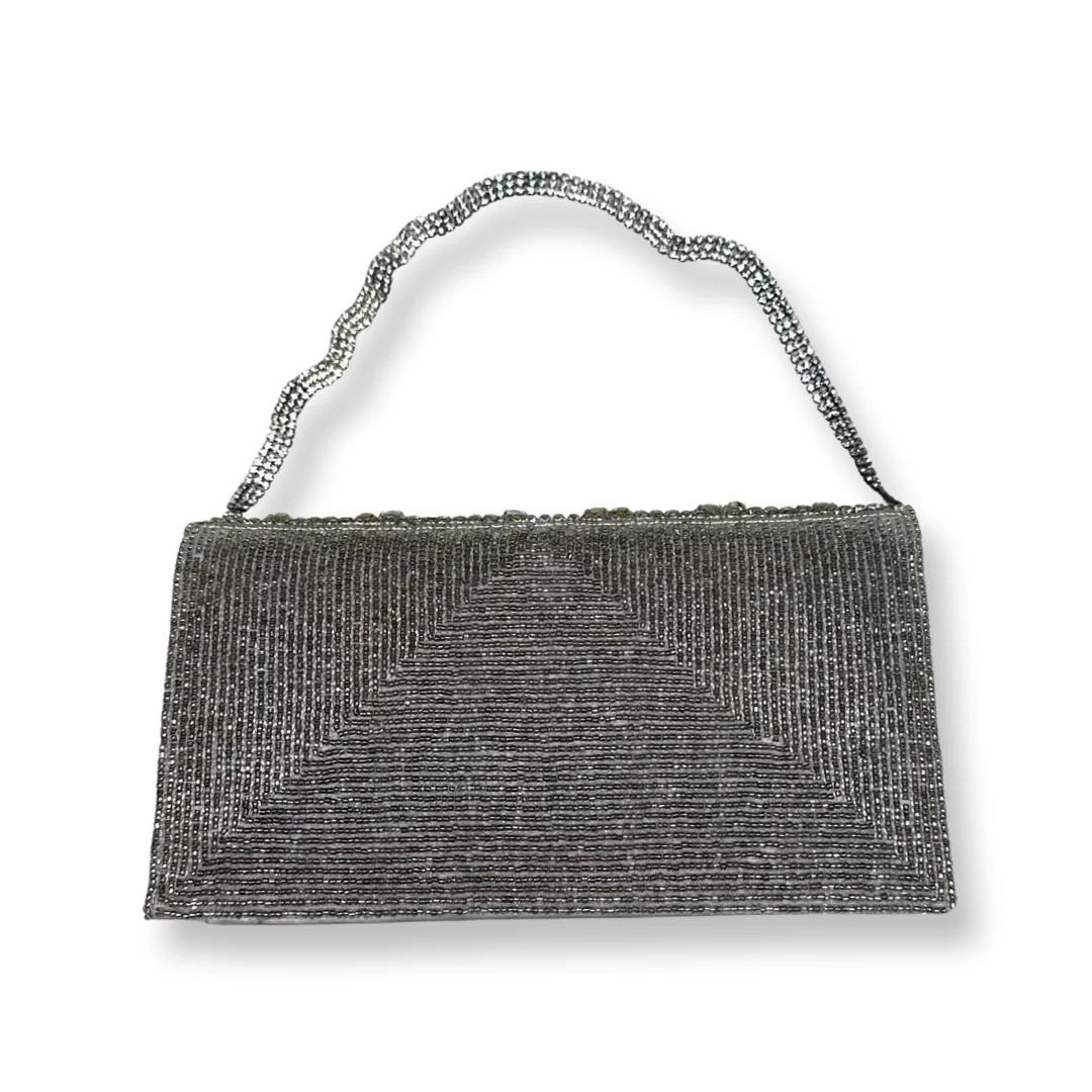 Beaded Clutch - Pewter