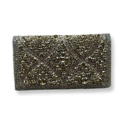 Beaded Clutch - Pewter