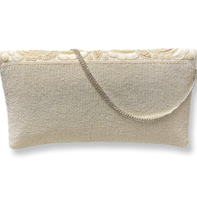 Ivory Gold Beads Clear Stones And Crystal Strap