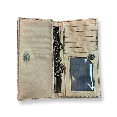 Gold & Ivory Pattern Clutch With Sequins