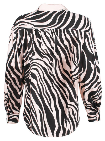 Long Alex Shirt Dress Blushed Tiger - Pale Pink/Black