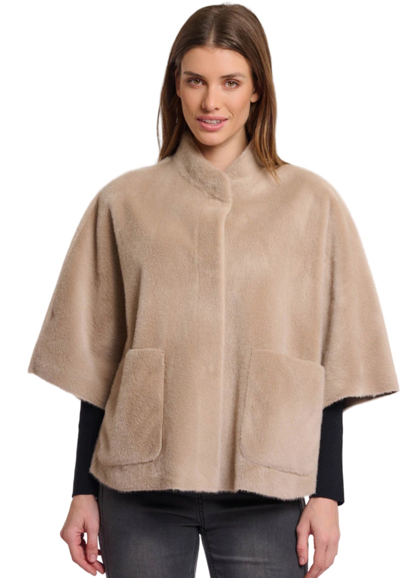 Reversible Dewi Cape in Oat