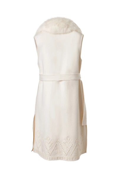 Long Embroidered Vest - Ivory