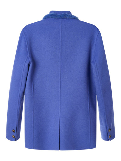 Wool Blend Mink Blazer - Azure
