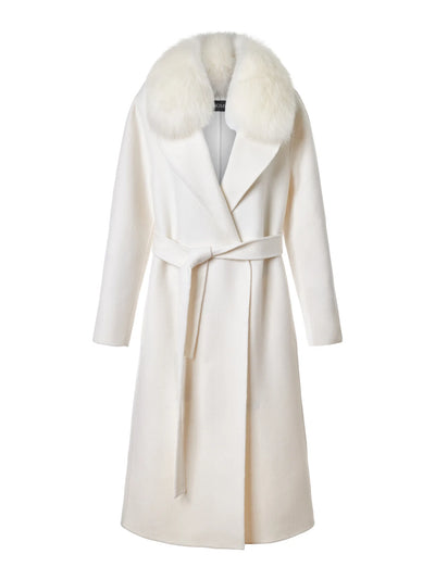 Double Breasted Wrap Coat - Ivory