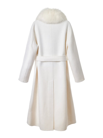 Double Breasted Wrap Coat - Ivory