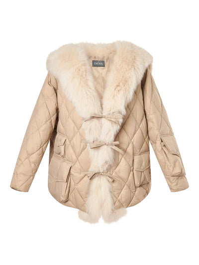 Slim Cut Tick Tock Coat in Cream