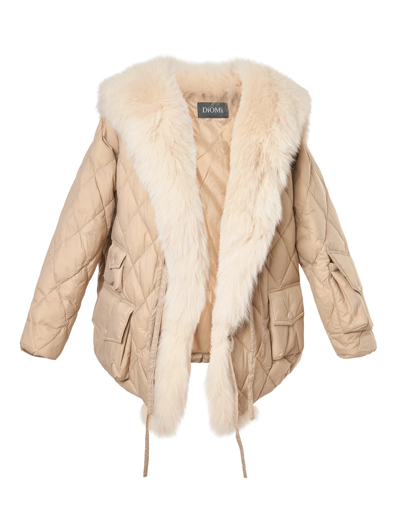 Slim Cut Tick Tock Coat in Cream