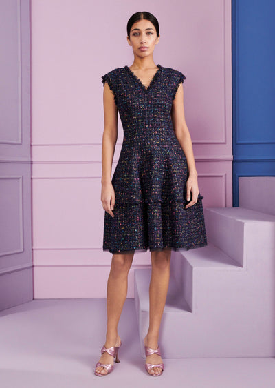 Day Dress - Navy Multi