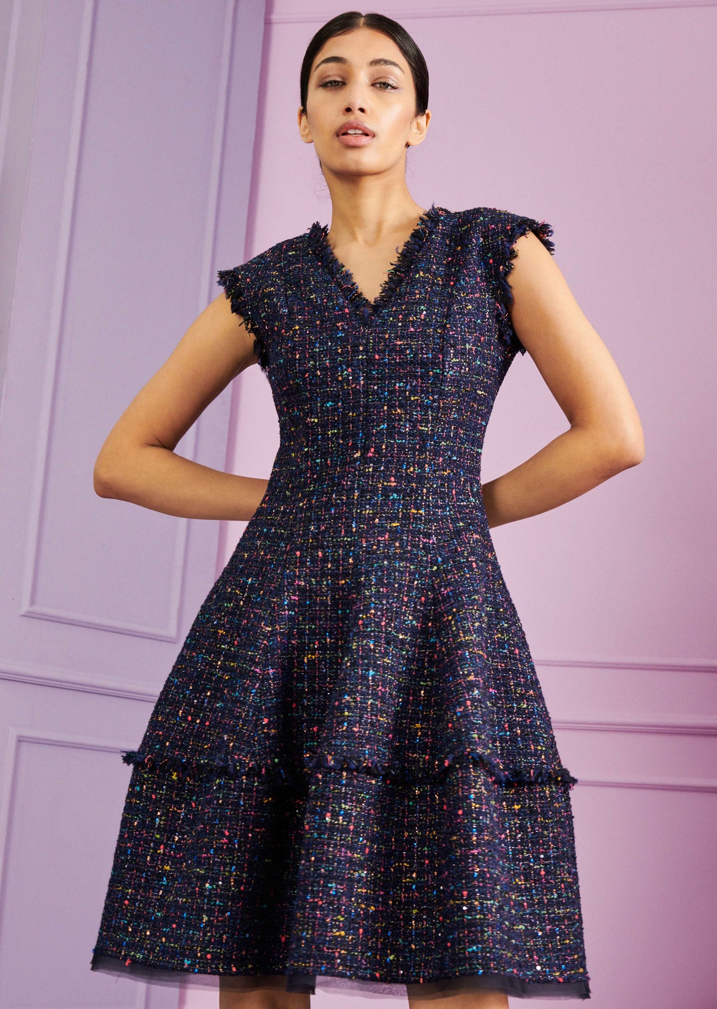 Day Dress - Navy Multi