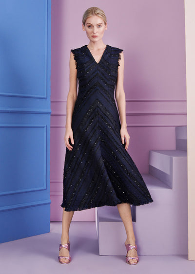 Midi Dress - Navy/Black