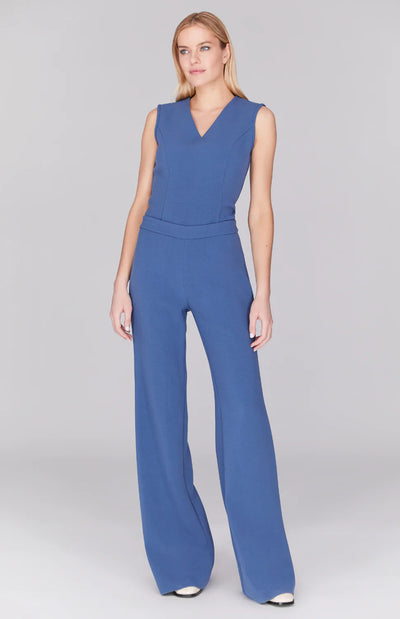 Flare Pant w/ Back Zip in Classic Blue