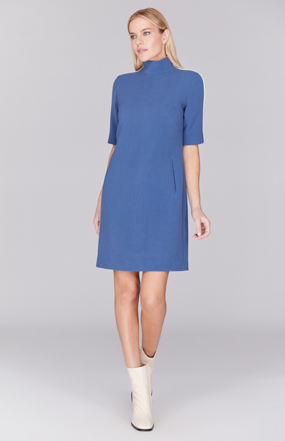 Double Face Shift Dress in Classic Blue/Stone