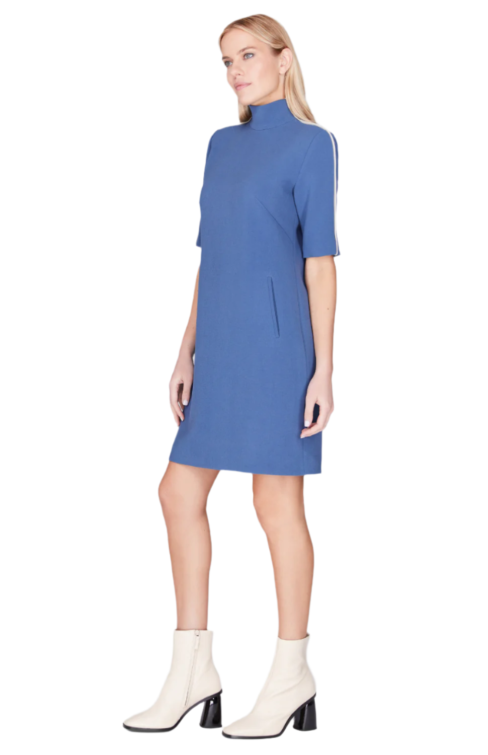 Double Face Shift Dress in Classic Blue/Stone