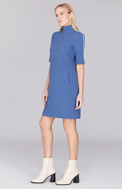 Double Face Shift Dress in Classic Blue/Stone