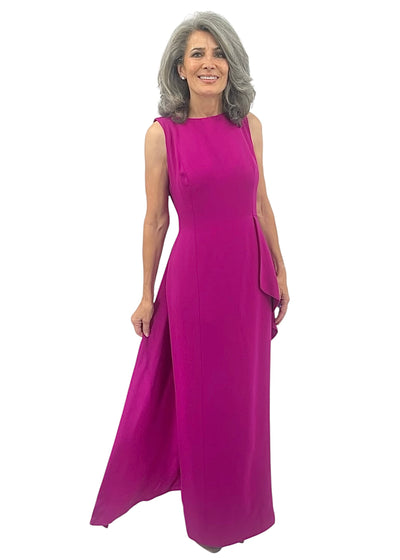 Demi Peplum Gown in Raspberry