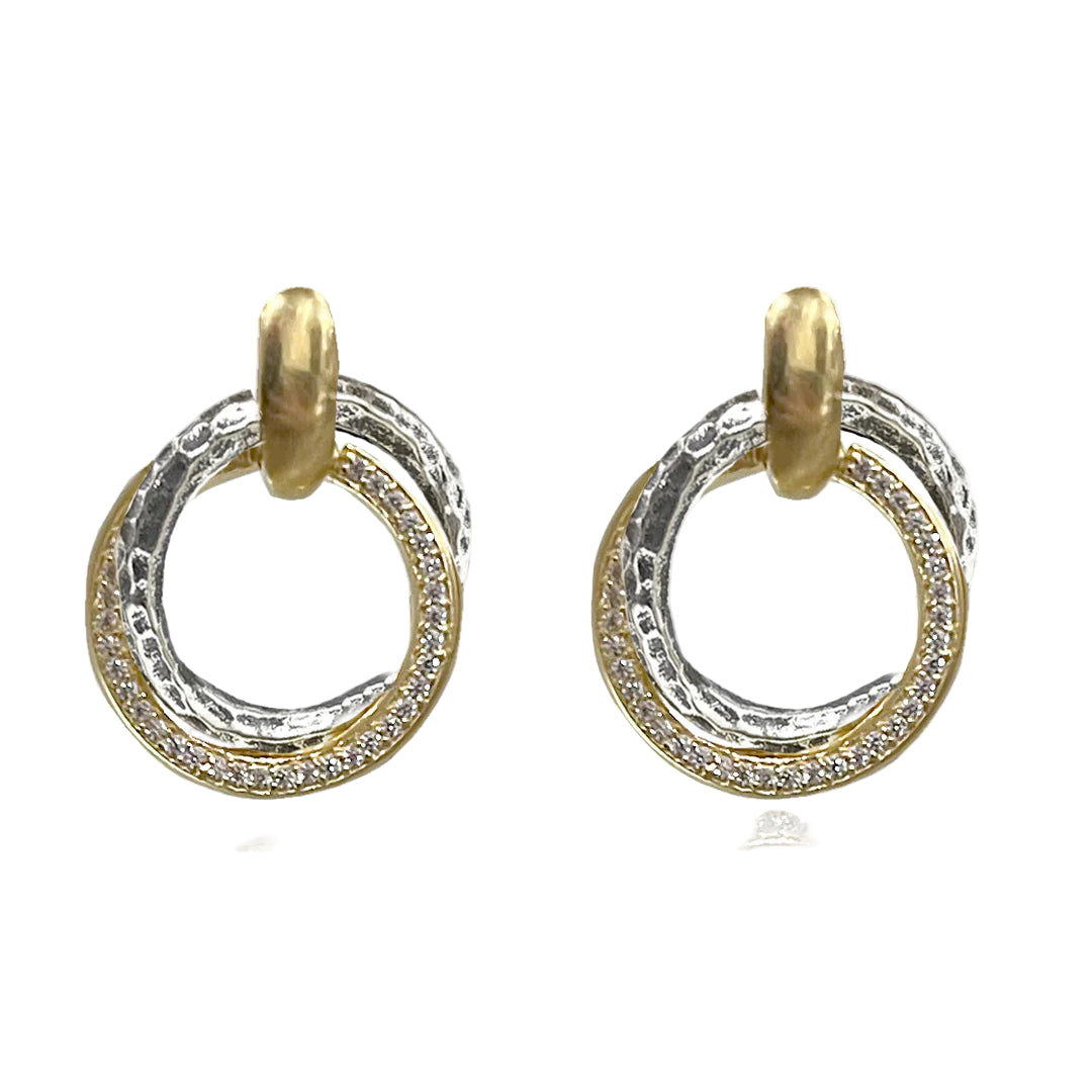 Mixed Metal Trinity Earrings