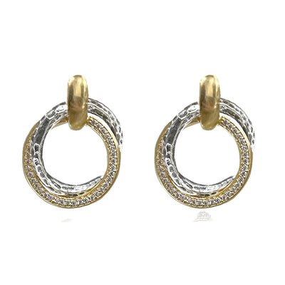 Mixed Metal Trinity Earrings
