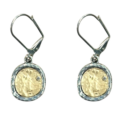Vintage Silver Pavia Coin & Frame Dangle Earrings