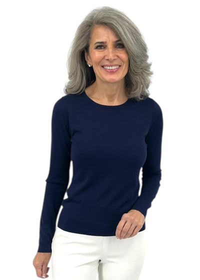 Long Sleeve Crew in Navy