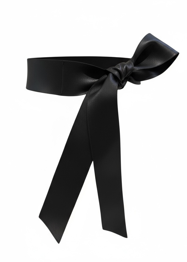 Leather Wrap Belt in Black