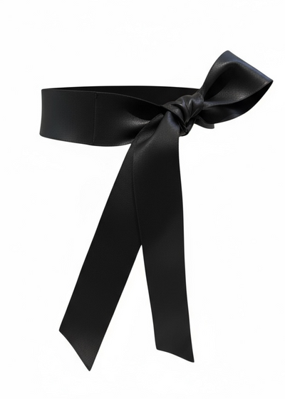 Leather Wrap Belt in Black