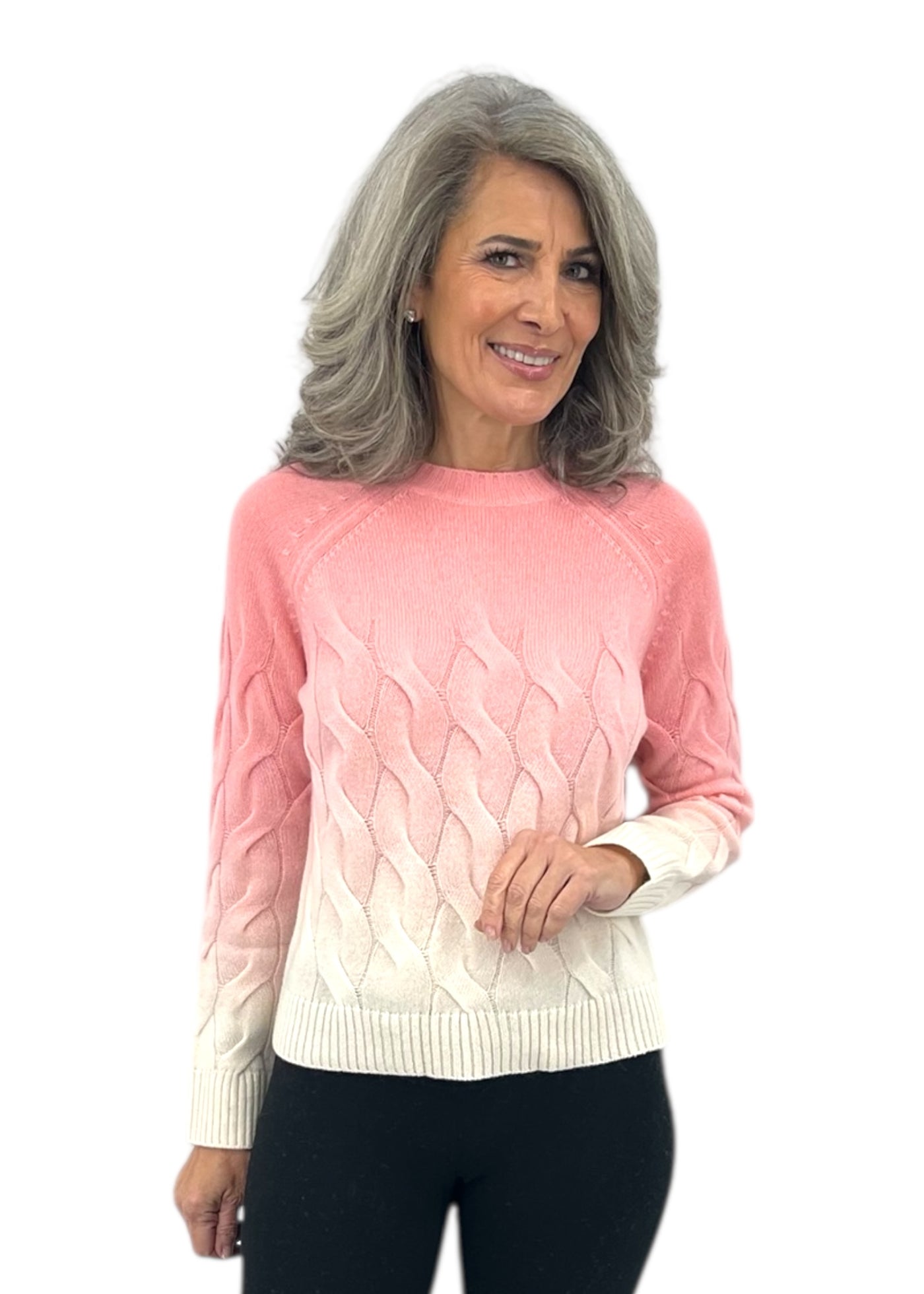 Wandering Cable Ombre Crew in Coral
