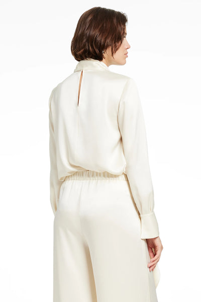 Veronica Bow Blouse in Ivory