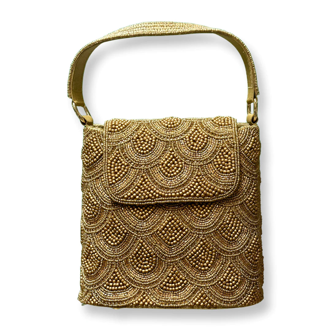 Beaded Handbag - Gold