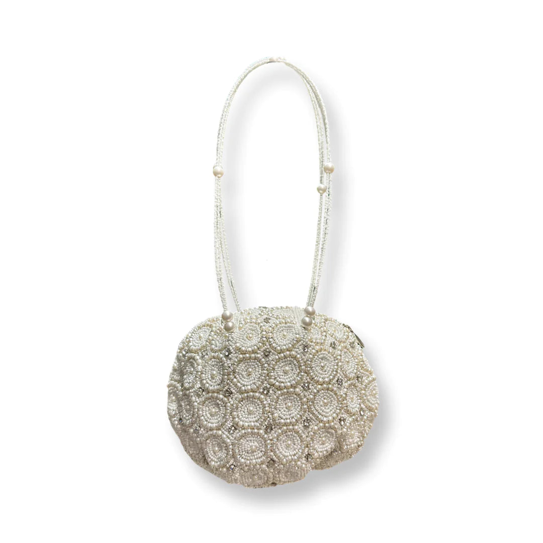 Beaded Handbag - White