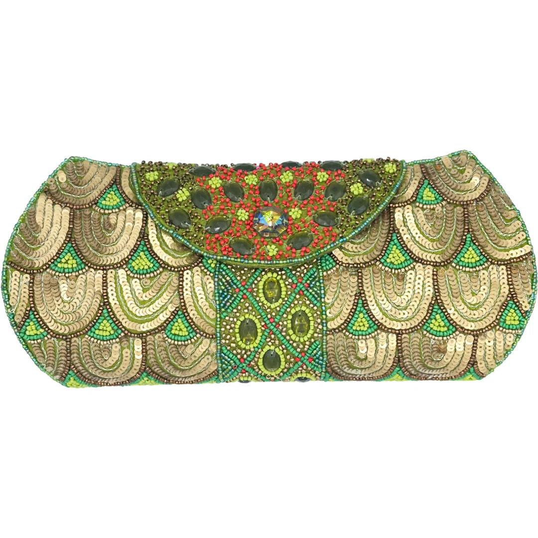Beaded Olives Clutch