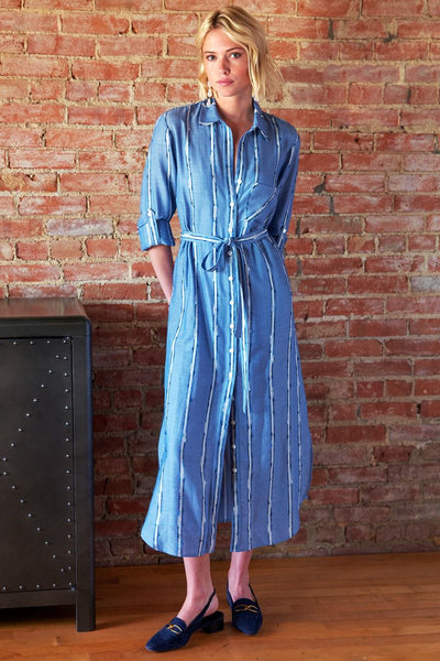 Long Alex Shirtdress in Ethnic Stripe