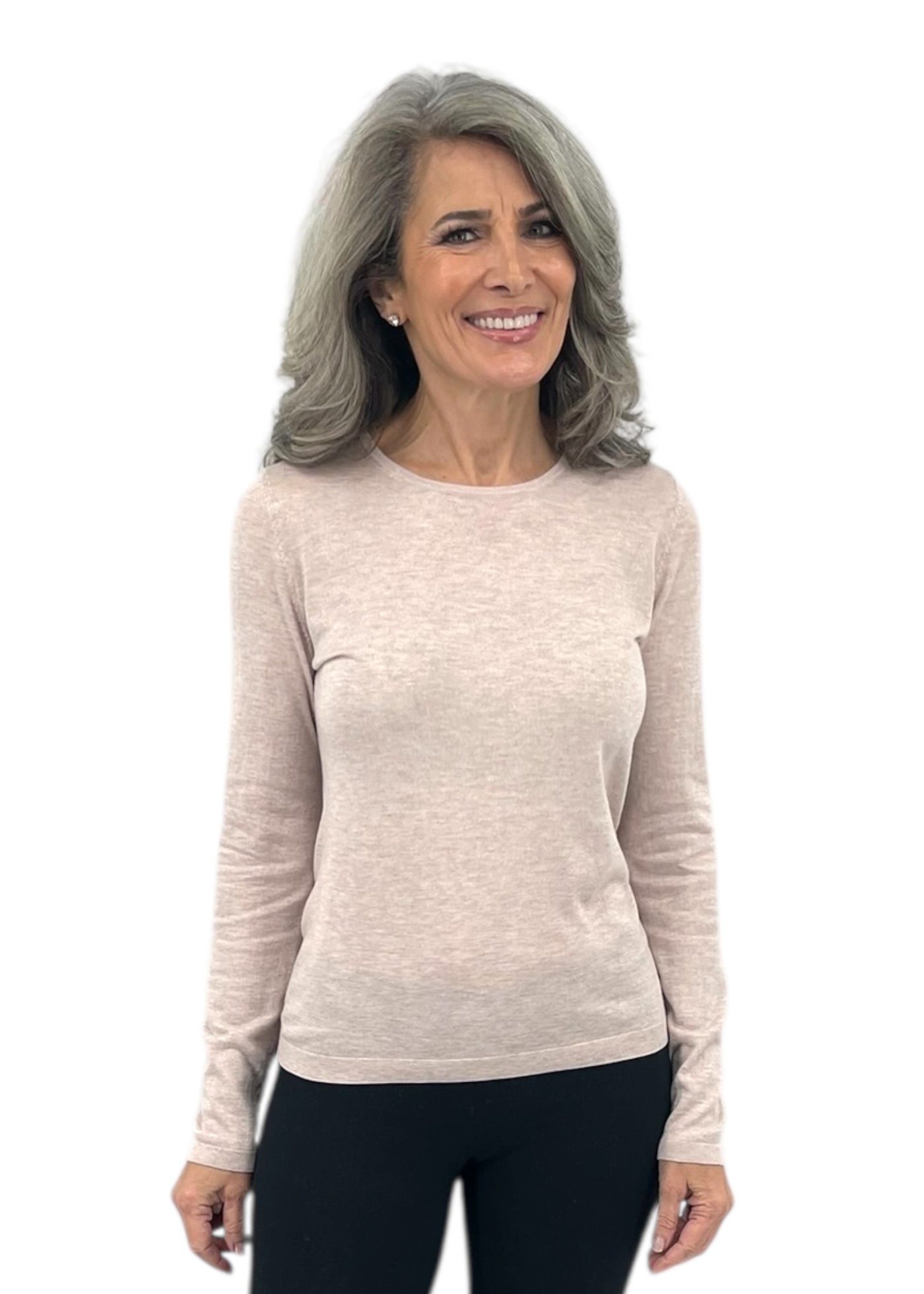 Long Sleeve Crew in Cameo