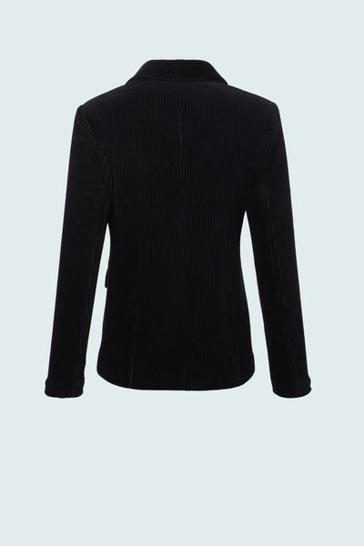 Corduroy Fitted Jacket - Black