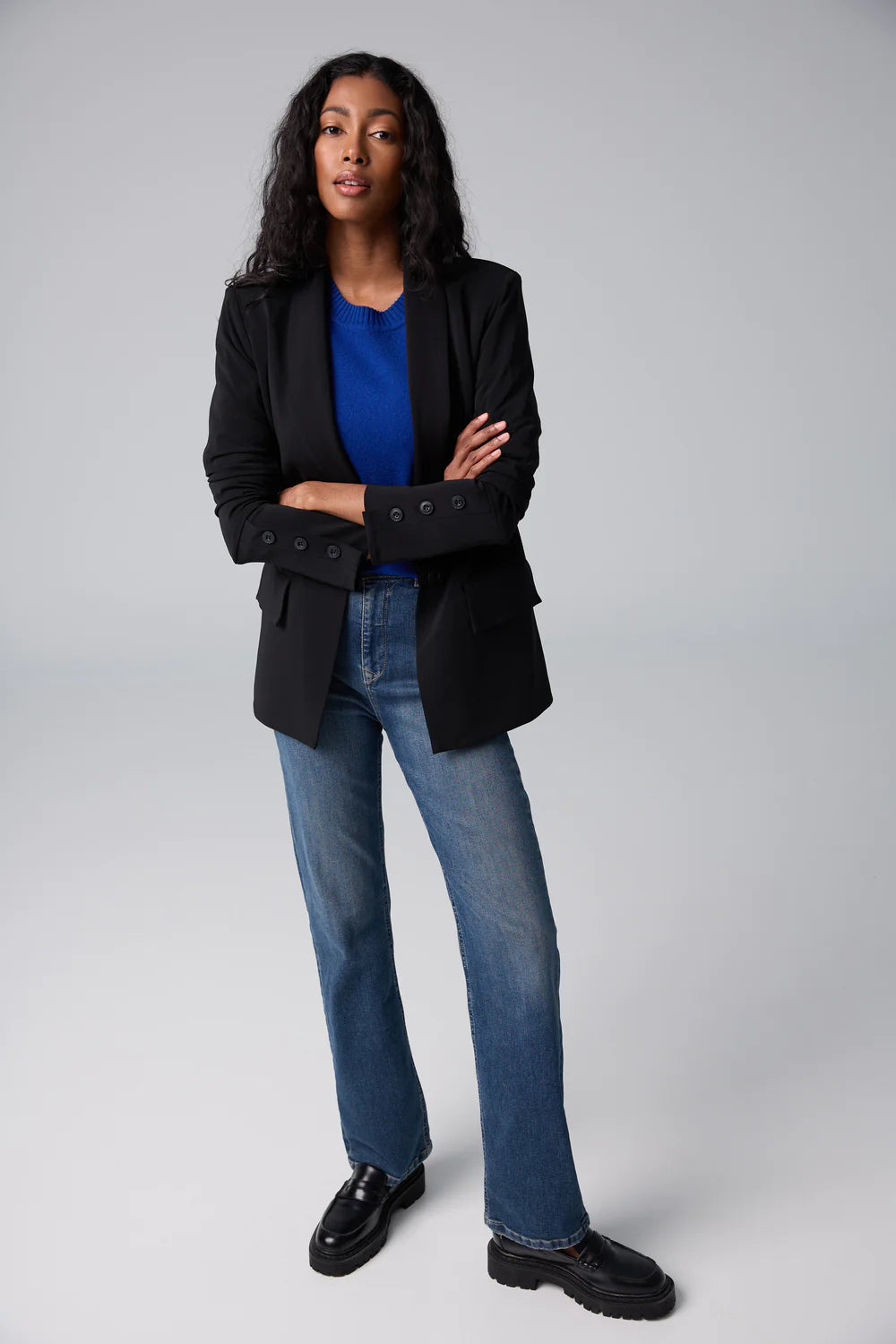 Single Button Shawl Blazer