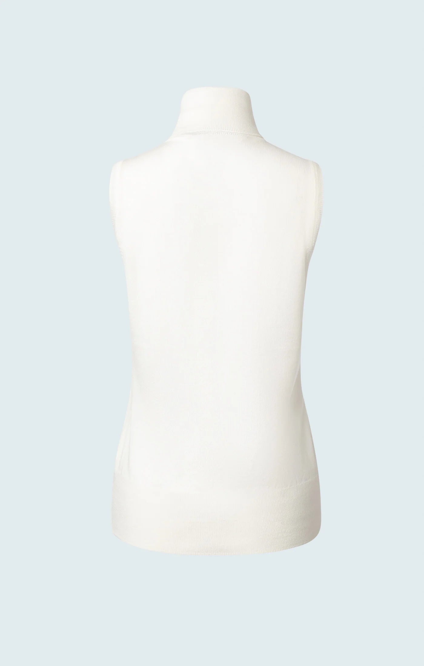 Merino Blend Sleeveless Turtleneck in Ivory