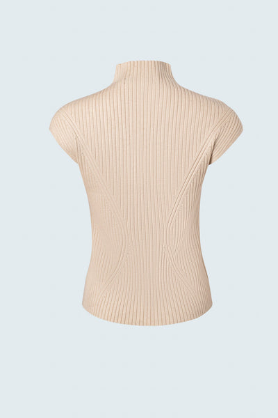 Cheminee Rib Top in Bone
