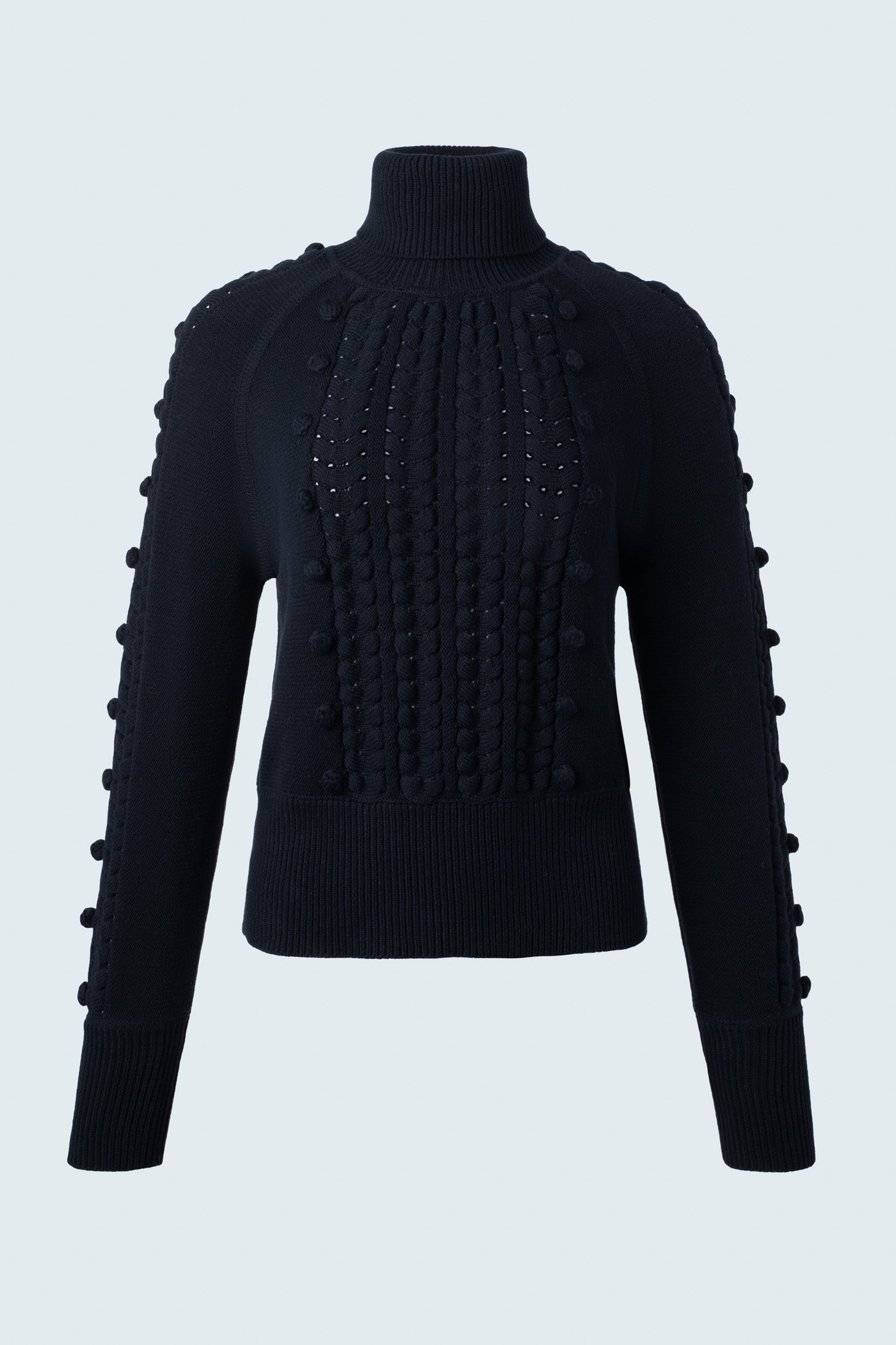 Multi Textured Long Sleeve Sweater in Navy