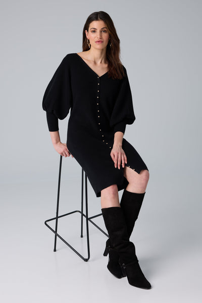Reversible Cardigan Dress with Batwing Sleeve