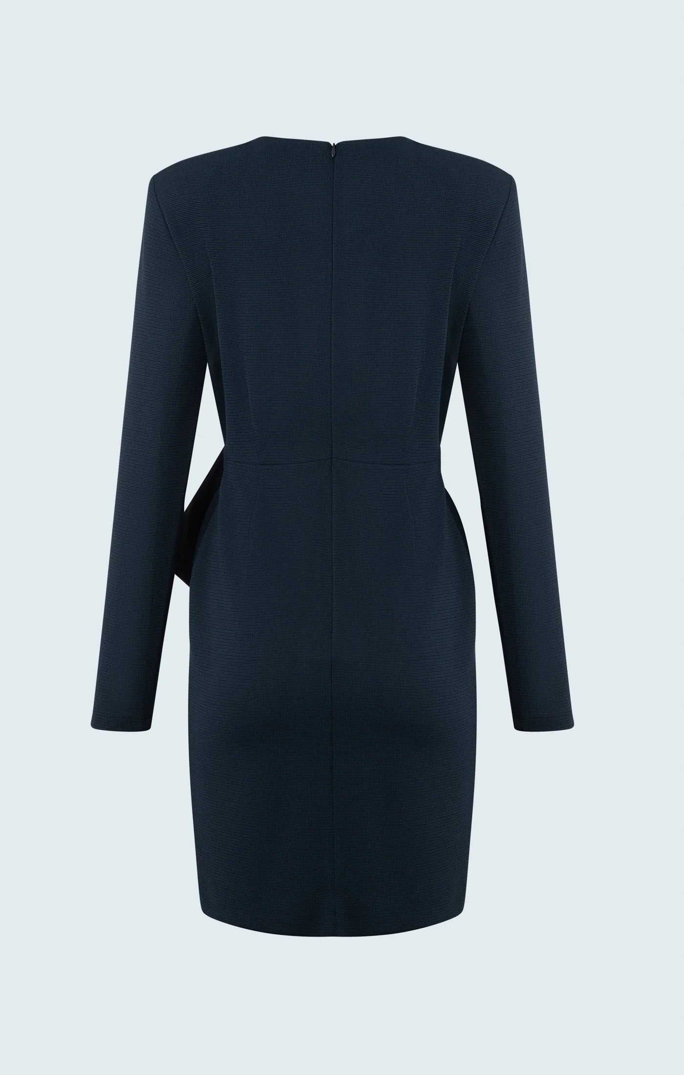 Faut Wrapped Dress with Buckle at Front - Navy